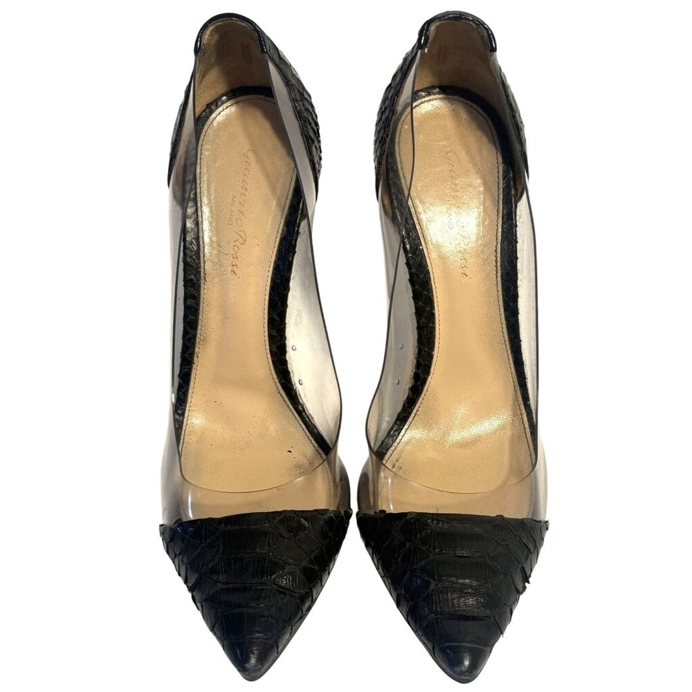 Gianvitto Rossi Plexi Pumps in Black Python - image 7
